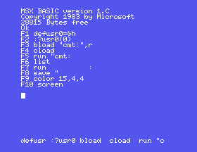 MSX 1.C Function keys