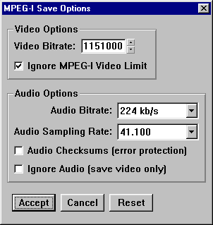 MainConcept's MainActor Video Editor MPEG-I module options